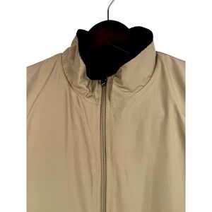Grand Slam Totaltech Mens Tan Full Zip Vest Black Collar Puffer Style
